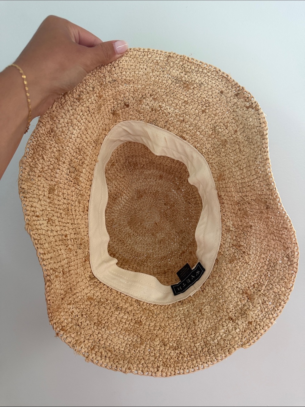 Womens Natural Straw Bucket Hat - Picture 3 of 4